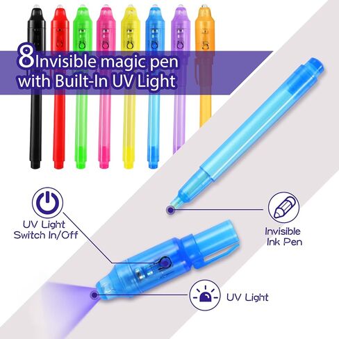 16pcs Incible Ink Spy Pen Pen Magic Pens for Kids Magic Party Favors ، Pen Ink Ink غير المرئي لكتابة رسالة سرية ، حفل تجسس ، حفلات الأطفال in Saudi Arabia