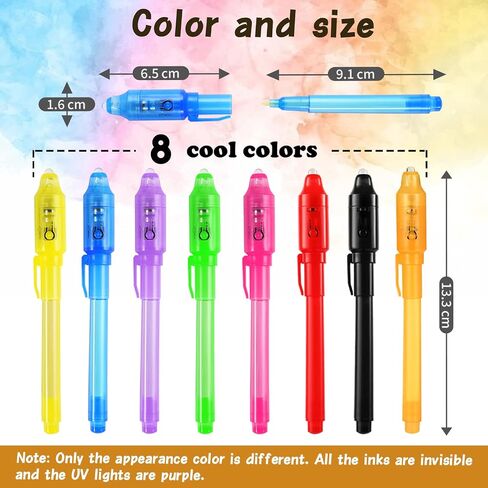 16pcs Incible Ink Spy Pen Pen Magic Pens for Kids Magic Party Favors ، Pen Ink Ink غير المرئي لكتابة رسالة سرية ، حفل تجسس ، حفلات الأطفال in Saudi Arabia