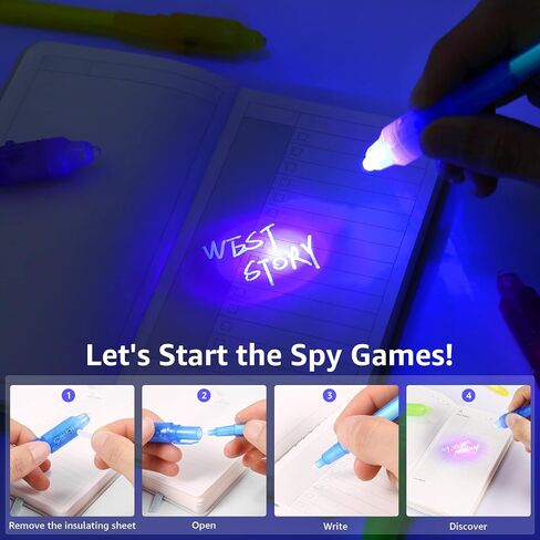 16pcs Incible Ink Spy Pen Pen Magic Pens for Kids Magic Party Favors ، Pen Ink Ink غير المرئي لكتابة رسالة سرية ، حفل تجسس ، حفلات الأطفال in Saudi Arabia