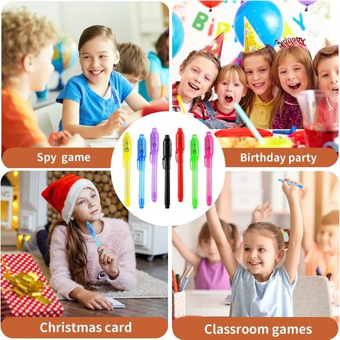16pcs Incible Ink Spy Pen Pen Magic Pens for Kids Magic Party Favors ، Pen Ink Ink غير المرئي لكتابة رسالة سرية ، حفل تجسس ، حفلات الأطفال in Saudi Arabia