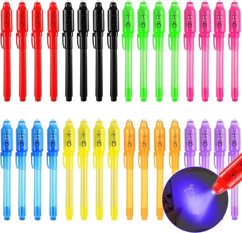16pcs Incible Ink Spy Pen Pen Magic Pens for Kids Magic Party Favors ، Pen Ink Ink غير المرئي لكتابة رسالة سرية ، حفل تجسس ، حفلات الأطفال in Saudi Arabia