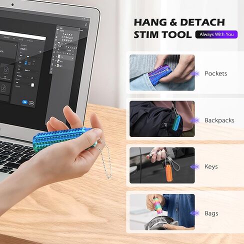 Little Ouchies Pain Fidget 4PCS – Pain Stim Tool Spiky Sensory Fidget Toys for Adults Anxiety Relief, 3D Printed Grippie Keychain for Focus & Skin Picking, Stress Relief Gift for Teens in Saudi Arabia