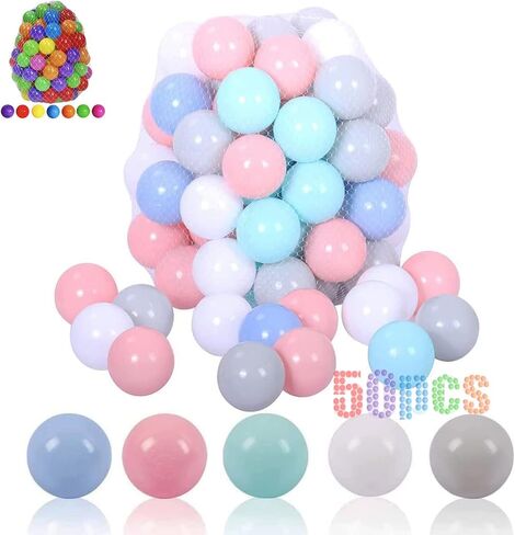 LANGXUN 50 100 200 Soft Plastic Ball Pit Balls for Kids, Gift for Baby Toddler Birthday Christmas, Ball Pit Play Tent, Baby Kiddie Pool Water Toys, Party Decoration in Saudi Arabia