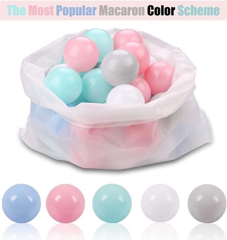 LANGXUN 50 100 200 Soft Plastic Ball Pit Balls for Kids, Gift for Baby Toddler Birthday Christmas, Ball Pit Play Tent, Baby Kiddie Pool Water Toys, Party Decoration in Saudi Arabia