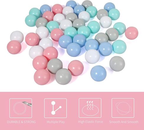 LANGXUN 50 100 200 Soft Plastic Ball Pit Balls for Kids, Gift for Baby Toddler Birthday Christmas, Ball Pit Play Tent, Baby Kiddie Pool Water Toys, Party Decoration in Saudi Arabia