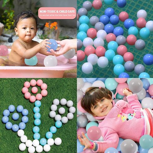 LANGXUN 50 100 200 Soft Plastic Ball Pit Balls for Kids, Gift for Baby Toddler Birthday Christmas, Ball Pit Play Tent, Baby Kiddie Pool Water Toys, Party Decoration in Saudi Arabia