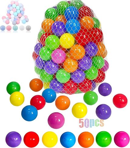 LANGXUN 50 100 200 Soft Plastic Ball Pit Balls for Kids, Gift for Baby Toddler Birthday Christmas, Ball Pit Play Tent, Baby Kiddie Pool Water Toys, Party Decoration in Kuwait