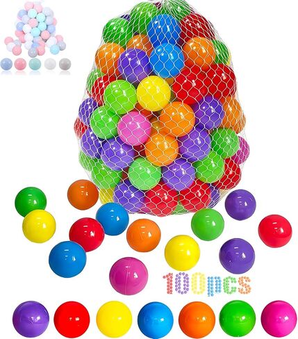 LANGXUN 50 100 200 Soft Plastic Ball Pit Balls for Kids, Gift for Baby Toddler Birthday Christmas, Ball Pit Play Tent, Baby Kiddie Pool Water Toys, Party Decoration in Saudi Arabia