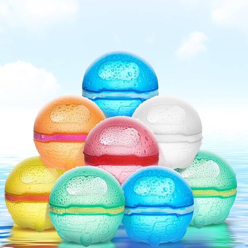 【16 Pack】Upgade Reusable Water Balloons, Pool Beach Water Toys for Boys and Girls, Outdoor Summer Toys for Kids, Magnetic Water Ball for Outdoor Activities (Multicolor, 16PCS) in Saudi Arabia