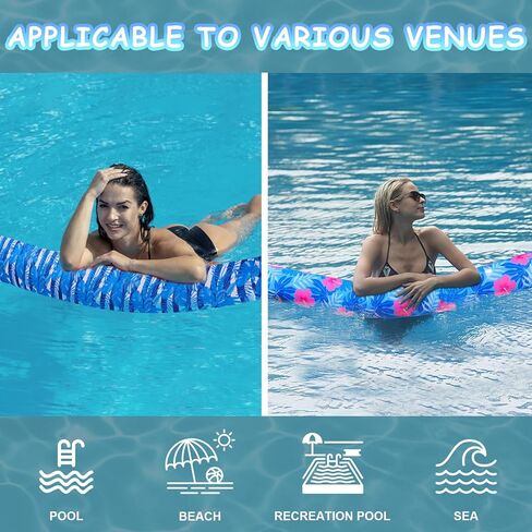 نودل سباحة قابلة للنفخ ، 2 عبوة ناعمة تجفيف سريع تجفيف مغطى بركة كبيرة العوامات المعكرونة ، ففائف المسبح السباحة المسبح مع حقيبة تخزين محمولة لحفلة البلياردو in Kuwait
