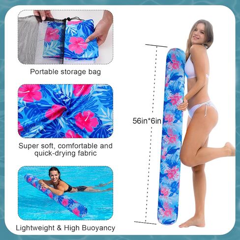 نودل سباحة قابلة للنفخ ، 2 عبوة ناعمة تجفيف سريع تجفيف مغطى بركة كبيرة العوامات المعكرونة ، ففائف المسبح السباحة المسبح مع حقيبة تخزين محمولة لحفلة البلياردو in Kuwait