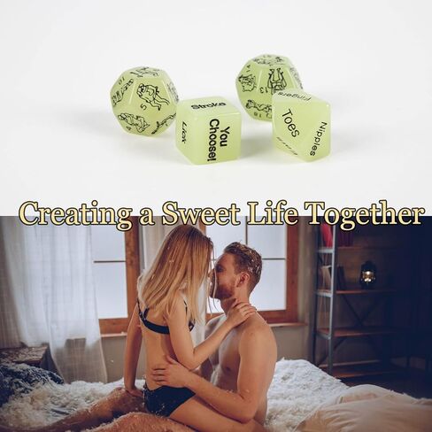 4 Pcs Dice Set Couple Games Date Night Dice, Glow in The Dark Couples Decision Dice Toys for Romantic Ideas, Funny Naughty Gifts for Adults Boyfriend Girlfriend Husband or Wife in Saudi Arabia