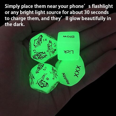 4 Pcs Dice Set Couple Games Date Night Dice, Glow in The Dark Couples Decision Dice Toys for Romantic Ideas, Funny Naughty Gifts for Adults Boyfriend Girlfriend Husband or Wife in Saudi Arabia