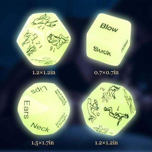 4 Pcs Dice Set Couple Games Date Night Dice, Glow in The Dark Couples Decision Dice Toys for Romantic Ideas, Funny Naughty Gifts for Adults Boyfriend Girlfriend Husband or Wife in Saudi Arabia