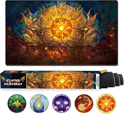 MTG Playmat ، حصيرة لعبة بطاقة TCG ، حافة مخيط ، أسفل المطاط غير المنقوش - 24 × 14 بوصة - مستنقع in Saudi Arabia