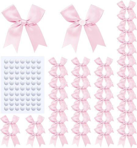 DAB PINK PINK GOFT DOW - 3.3 "، أقواس الشريط الساتين لالتفاف الهدايا ، 60 ٪ أقواس كبيرة الحجم لأكياس العلاج ، ديكورات حفل زفاف عيد ميلاد عيد ميلاد ، فالنتين ، حقائب الهدايا ، الحرف اليدوية DIY in Kuwait