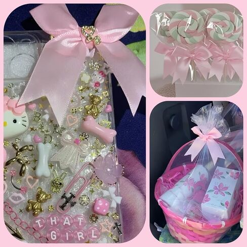 DAB PINK PINK GOFT DOW - 3.3 "، أقواس الشريط الساتين لالتفاف الهدايا ، 60 ٪ أقواس كبيرة الحجم لأكياس العلاج ، ديكورات حفل زفاف عيد ميلاد عيد ميلاد ، فالنتين ، حقائب الهدايا ، الحرف اليدوية DIY in Kuwait