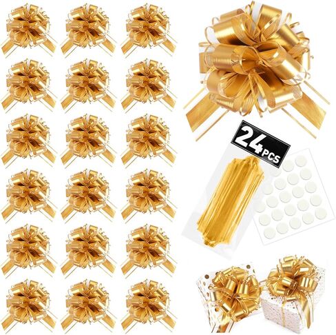 24pcs 6 بوصة أقواس سحب كبيرة ، 12 لونا القوس لالتفاف الهدية ، أقواس الشريط الزفاف هدية للحفلات لصناديق الالتفاف أو زينة الزهور ، مثالية لقوس عيد الحب عيد الحب in Kuwait