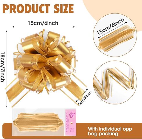 24pcs 6 بوصة أقواس سحب كبيرة ، 12 لونا القوس لالتفاف الهدية ، أقواس الشريط الزفاف هدية للحفلات لصناديق الالتفاف أو زينة الزهور ، مثالية لقوس عيد الحب عيد الحب in Kuwait