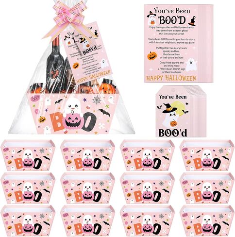 yexiya 60 pcs 12 pack ke qued booled baskets kit for gift frept halloween boo boo box فارغة in Saudi Arabia