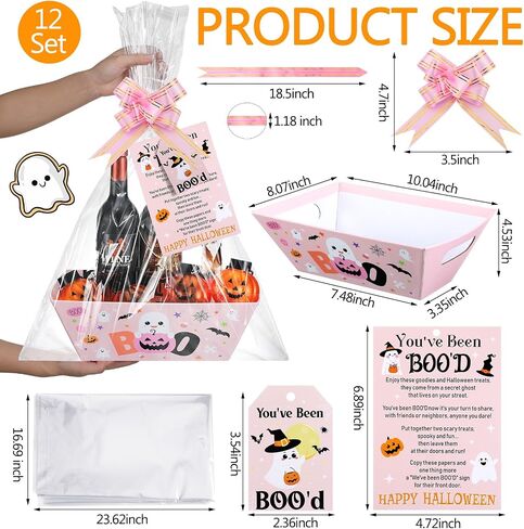 yexiya 60 pcs 12 pack ke qued booled baskets kit for gift frept halloween boo boo box فارغة in Saudi Arabia