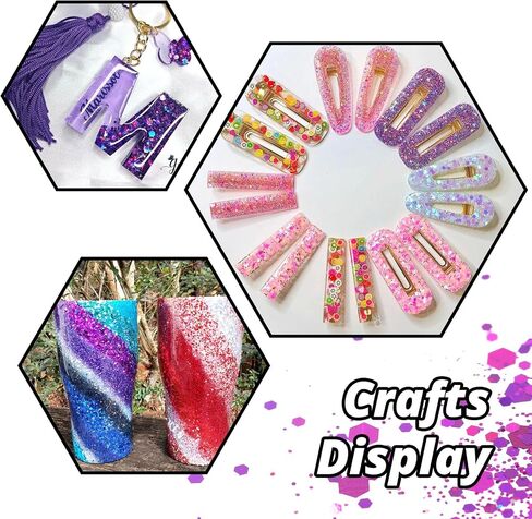 HTVRONT Holographic Chunky Glitter for Crafts - 15 Colors Holographic Glitter for Resin, Each 10g Craft Glitter for Nails, Face, Tumblers, Body, Hair, Painting, Epoxy, Art in Saudi Arabia