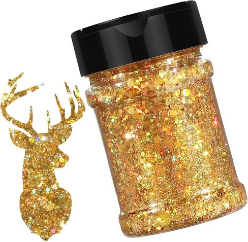 HTVRONT Holographic Chunky Glitter for Crafts - 15 Colors, Each 10g in Saudi Arabia