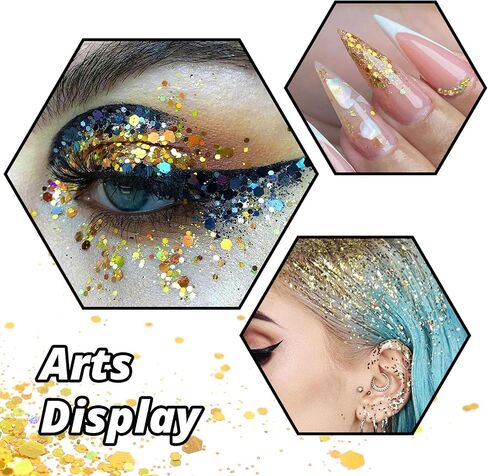 HTVRONT Holographic Chunky Glitter for Crafts - 15 Colors, Each 10g in Saudi Arabia
