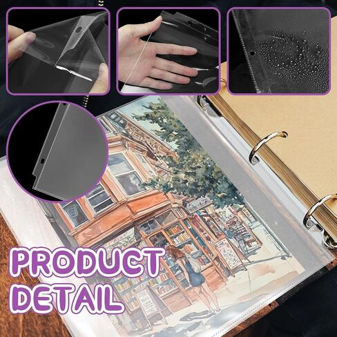 Vmiapxo 100 Pack 12" x 12" Scrapbook Page Protectors, Craft Paper Protective Sleeves Photo Vinyl Storage Pockets Organizer Scrapbook Binder Album Supplies for 3 Ring D-Ring Binder in Kuwait