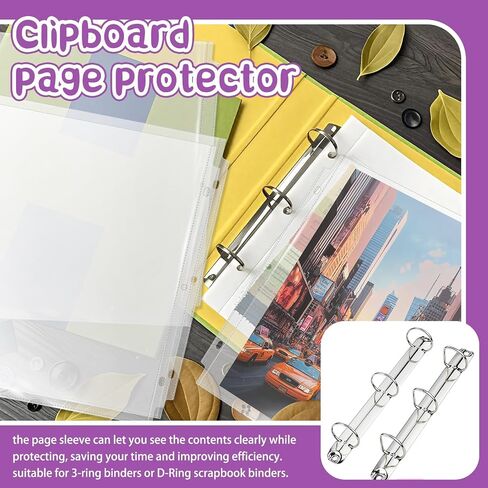 Vmiapxo 100 Pack 12" x 12" Scrapbook Page Protectors, Craft Paper Protective Sleeves Photo Vinyl Storage Pockets Organizer Scrapbook Binder Album Supplies for 3 Ring D-Ring Binder in Kuwait