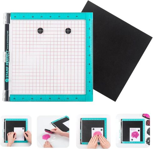 Acrylic Stamp Positioning Tool Includes Magnets and Foam Pad,9x7.2inch Stamp Positioner with Grid Lines Perfect Positioning Stamping with Clear Stamps for Card Making Scrapbooking and Other in Kuwait