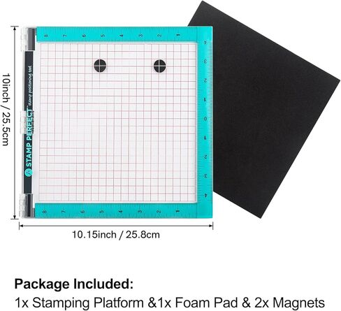 Acrylic Stamp Positioning Tool Includes Magnets and Foam Pad,9x7.2inch Stamp Positioner with Grid Lines Perfect Positioning Stamping with Clear Stamps for Card Making Scrapbooking and Other in Kuwait