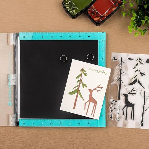 Acrylic Stamp Positioning Tool Includes Magnets and Foam Pad,9x7.2inch Stamp Positioner with Grid Lines Perfect Positioning Stamping with Clear Stamps for Card Making Scrapbooking and Other in Kuwait
