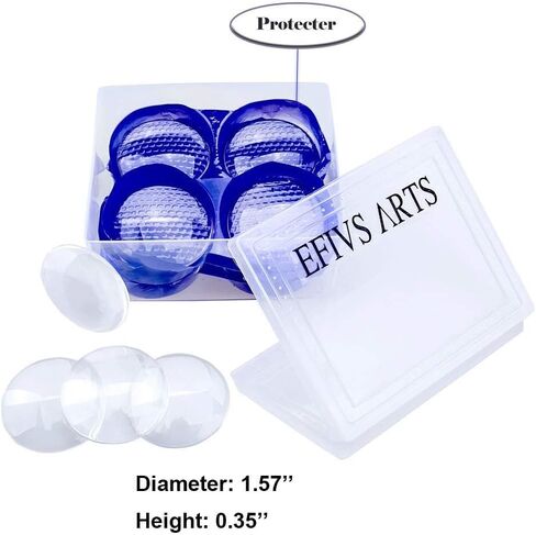 20PCS Transparent Glass Cabochons, Clear Glass Dome Tile Cabochon Half Round Flat Clear 1.57 Inch/40mm Non-calibrated Round for Photo Pendant Making DIY Decor Souvenir Gift in Kuwait