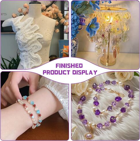 6 Sizes Stretchy Bracelet String Elastic String for Bracelet Making Easy to Knot with Jewelry Making Supplies Beading Needles and Container for Storage in Saudi Arabia