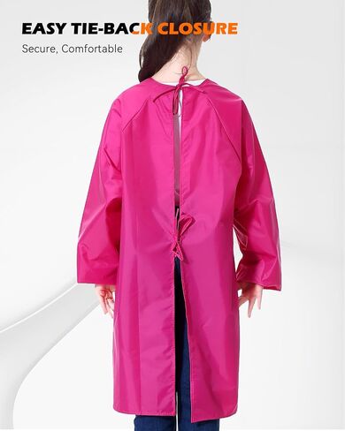 Miniq Kids Art Smock ، Painting Painting Apron Apron Smoocks مع جيب الأكمام الطويلة لمدة 8-14 عامًا in Kuwait