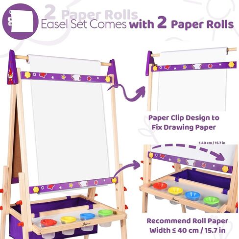 Joyooss Art Easel for Kids Easel للأطفال الصغار ، والطفل الخشبي الخشبي القابل للتعديل ، وهو لوحة الأطفال البيضاء والطباش in Kuwait