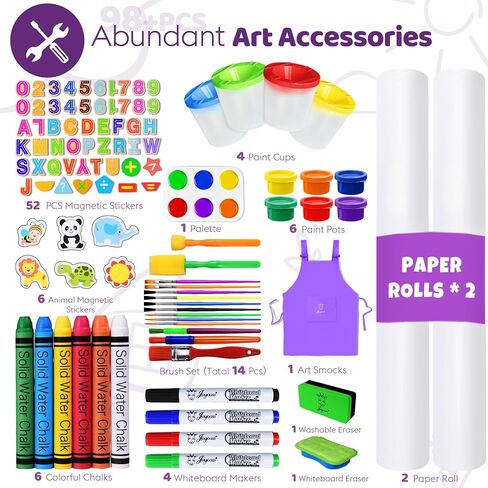 Joyooss Art Easel for Kids Easel للأطفال الصغار ، والطفل الخشبي الخشبي القابل للتعديل ، وهو لوحة الأطفال البيضاء والطباش in Kuwait