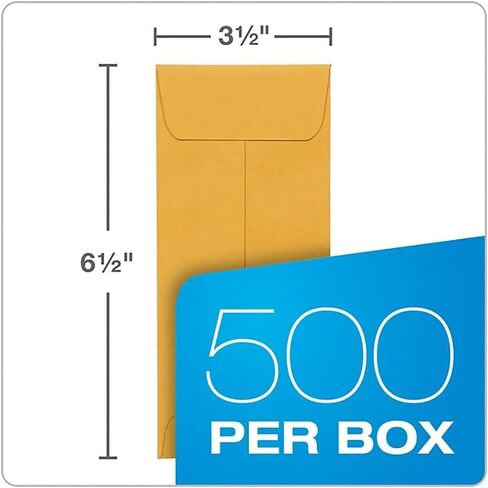 Quality Park #7 Coin and Small Parts Envelopes, Self Seal, for Home, Office, Garden, 24 lb Brown Kraft, 3-1/2 x 6-1/2 Inches, 500/Box (QUA50765) in Saudi Arabia