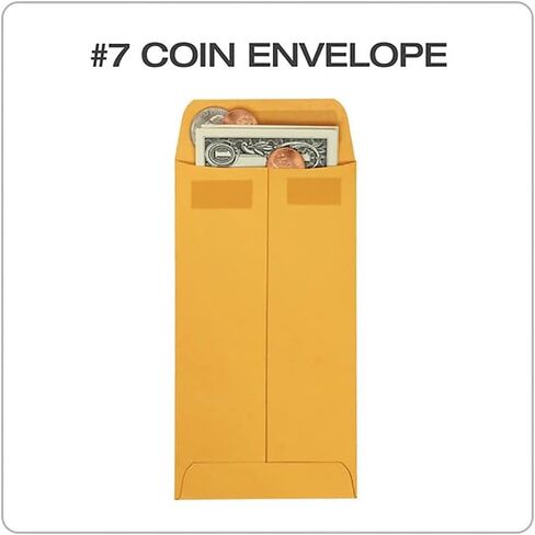 Quality Park #7 Coin and Small Parts Envelopes, Self Seal, for Home, Office, Garden, 24 lb Brown Kraft, 3-1/2 x 6-1/2 Inches, 500/Box (QUA50765) in Saudi Arabia