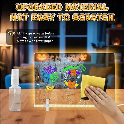 لوحة ملاحظة LED مع 7 ألوان ، تضيء لوحة رسم أكريليك Cosmody ، لوح محو أكريليك الجاف المتوهج مع الضوء ، لوحات Lumiboard LED للكتابة ، هدايا الهالوين للأطفال (13.7 "*10") in Saudi Arabia