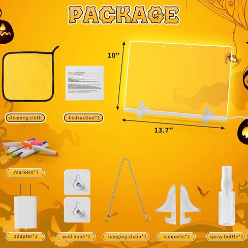 لوحة رسم LUMIBOARD LED مع 7 ألوان ، 12 "× 8" لوحة محو جاف من الأكريليك مع الضوء ، وتشمل محول ، سلسلة معلقة ، لوحة الرسم LED للأطفال مع الوقوف ، عيد ميلاد وهدايا عيد الهالوين للأطفال in Saudi Arabia