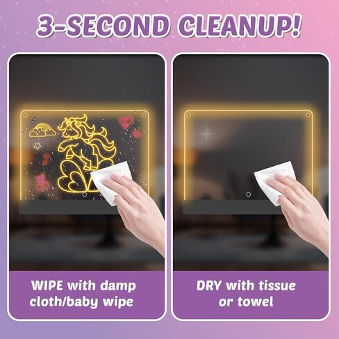 لوحة الرسم السحرية LED للأطفال مع 7 الكولول والفنون والحرف اليدوية للبنات الأميرة و Unicorn DIY مجموعات ، ألعاب لمدة 4 سنوات ، هدايا Brithday عيد الميلاد الحرف الهالوين لمدة 4 5 6 7 8 9 9 سنوات الفتيان in Kuwait