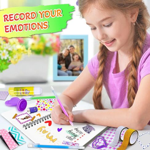 مجموعة مجلة DIY DIY للفتيات ، سجل القصاصات ومستلزمات اليوميات ، هدايا عيد ميلاد عيد الميلاد مذكرات الفتيات لمدة 8 9 10 11 12 13 14 سنة in Kuwait