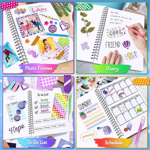 مجموعة مجلة DIY DIY للفتيات ، سجل القصاصات ومستلزمات اليوميات ، هدايا عيد ميلاد عيد الميلاد مذكرات الفتيات لمدة 8 9 10 11 12 13 14 سنة in Kuwait