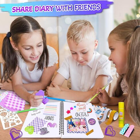 مجموعة مجلة DIY DIY للفتيات ، سجل القصاصات ومستلزمات اليوميات ، هدايا عيد ميلاد عيد الميلاد مذكرات الفتيات لمدة 8 9 10 11 12 13 14 سنة in Kuwait