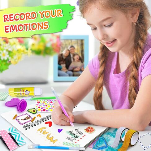 مجموعة مجلة DIY DIY للفتيات ، سجل القصاصات ومستلزمات اليوميات ، هدايا عيد ميلاد عيد الميلاد مذكرات الفتيات لمدة 8 9 10 11 12 13 14 سنة in Kuwait