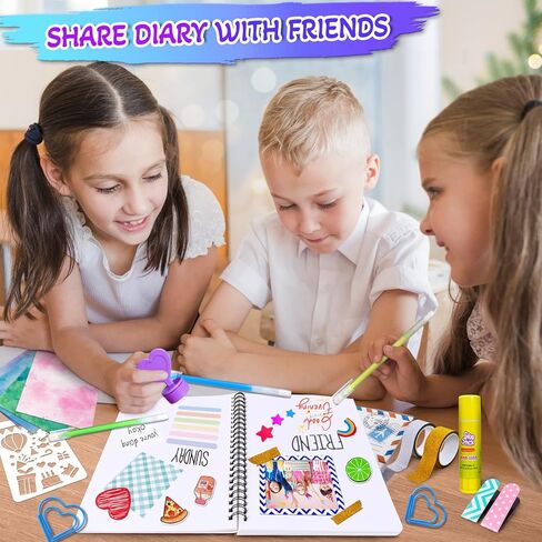 مجموعة مجلة DIY DIY للفتيات ، سجل القصاصات ومستلزمات اليوميات ، هدايا عيد ميلاد عيد الميلاد مذكرات الفتيات لمدة 8 9 10 11 12 13 14 سنة in Kuwait