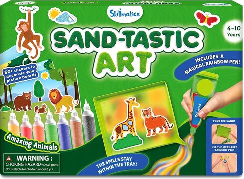 النشاط الفني Skillmatics Sand - الحيوانات ، إنشاء وتصاق 50+ ملصقات ملونة ، مجموعات ومستلزمات حرفية إبداعية للأطفال ، هدايا للفتيات والفتيان الذين تتراوح أعمارهم بين 4 ، 5 ، 6 ، 7 ، 9 ، 10 ، 10 in Kuwait