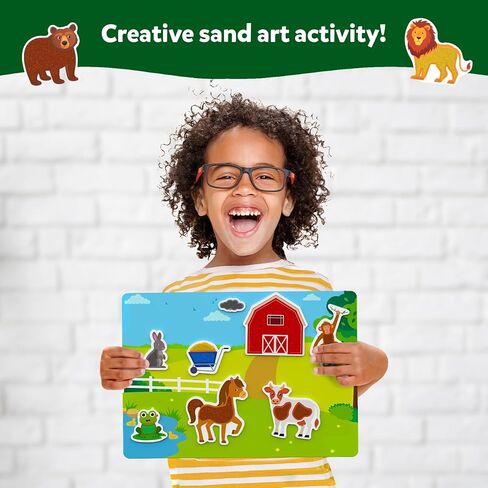 النشاط الفني Skillmatics Sand - الحيوانات ، إنشاء وتصاق 50+ ملصقات ملونة ، مجموعات ومستلزمات حرفية إبداعية للأطفال ، هدايا للفتيات والفتيان الذين تتراوح أعمارهم بين 4 ، 5 ، 6 ، 7 ، 9 ، 10 ، 10 in Kuwait